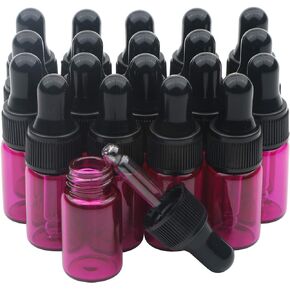 Kesell 20 Pack - 3ml Bule Glass Dropper Sample Bottles with Glass Eye Dropper Dispenser for Essential Oils, Perfumes