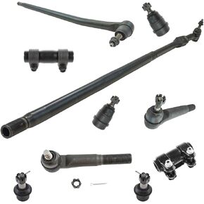 TRQ Front Tie Rod End Drag Link Adjuster Ball Joint Steering Suspension Kit Set 10pc Compatible with 2006-2008 Dodge Ram 1500 2003-2010 Ram 2500 Ram 3500 2011-2013 Ram 2500 3500