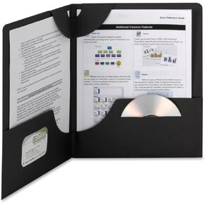 Smead Lockit® Two-Pocket Heavyweight Folder, Letter Size, Black, 25 per Box (87981)