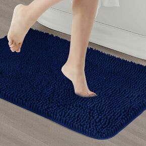 Soft Microfiber Bathroom Rugs, 47 x 28 Inches Non Slip Bath Mat for Door, Bathroom & Bedroom with Water Absorbent, Machine Washable (Gray)