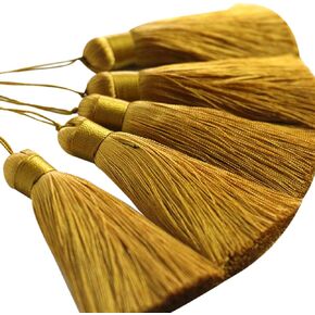Rayon Tassels, 20Pcs, 19cm/7.60in, Gold Tassels for Crafts, Handmade Hanging Tassels for Jewelry Making, Bookmark Tassels, Acrylic Keychain Blanks DIY Projects…