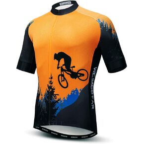 Cycling Jersey Men, Summer Anti-Sweat Bike Shirts Breathable Riding Clothing Road Team Bicycle Clothes Quick Dry S-3XL