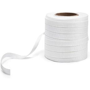 Packaging Strapping, Polyester Strapping, Woven Cord Strapping Roll 328' X 3/4" X 0.033" Pallet Strap Coil - Heavy Duty Woven Cord Strapping 2465 Lbs Break Strength (White)