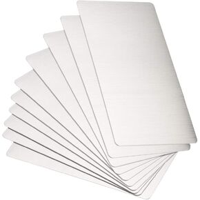 uxcell Blank Metal Card 100x50x0.4mm Brushed 201 Stainless Steel Plate for DIY Laser Printing Engraving Silver Tone 20 Pcs