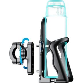 KEWIG Bicycle Water Bottle Holder for Bike & Motorcycle, Adjustable Bike Water Bottle Cages Fit for Diameter 2'' - 3'' Cup, Compatible with Handlebars or Tubes 20mm to 35mm in Diameter
