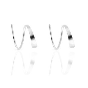 Spiral Hoop Twist Double Earrings,Sterling Silver Handmade Cartilage Piercing,Double Piercing Earrings for Women Christmas Birthday Gift (Gold)