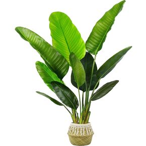 شجرة طائر الجنة الاصطناعية 63 بوصة أشجار صناعية مع سلة لديكور المنزل شجرة صناعية طائر الجنة نبات للنباتات الأرضية الطويلة في الأماكن المغلقة والمفتوحة لديكور غرفة المعيشة in Kuwait