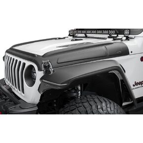 Bushwacker Trail Armor Hood Guard | 3-Piece Set, Black, Textured Finish | 14129 | Fits 2007-2018 Jeep Wrangler JK Unlimited