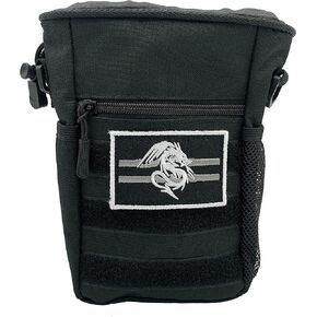 Luck Lab DND Drawstring Dice Bag with Removable Dragon Patch - Multiple Pockets and Large Dice Storage Area (200 + dice) for Dungeons and Dragons (d&d),RPG, MTG and All Table Top Gaming- Black