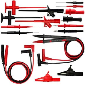Automotive Silicone Test Leads kit Insulation Piercing Test Clip Crocodile Clips CAT III 1000V up to 32A TLP20169