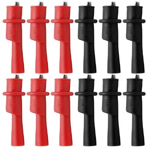 6 Pcs Multimeter Alligator Clips Set, 10A Insulated Alligator Clip Test Kit for Electrical Testing (Black and Red)
