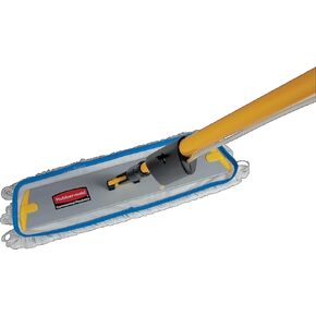 Rubbermaid Commercial FLOW Flat Mop Head, Nylon, White, Premium Quality Nylon Mop Head for Multi-Surface Cleaning, Janitorial Mop Head