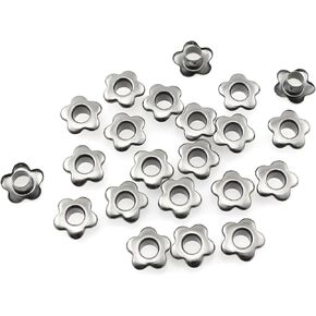 Lind Kitchen 200PCS 5mm Silver Plum Blossom Rivets Set Nails Garment Rivets Leather Tacks Studs and Spikes Rock Biker Punk Rivets (with Ring Gasket) for Clothes, Bags, Belts, Leather Crafts, Shoes