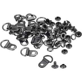 uxcell Shoe Lace Hooks-21x14mm Alloy Boot Buckle Fitting with Rivets for Climbing Hiking Camping Shoes, Dark Grey 20 Sets