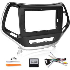 لسيارة جيب شيروكي 2013-2018، في لوحة تثبيت تثبيت الإطار، طقم الكسوة يمكن أن يتطابق مع شاشة لمس 10.1 بوصة وراديو السيارة in Kuwait