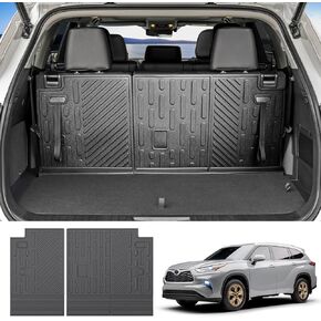 Backrest Mat for 2020-2024 Toyota Highlander Cargo Mat All Weather TPE Rear Seat Back Protector Cargo Liner for 2020 2021 2022 2023 2024 Highlander 7 Seats Accessories
