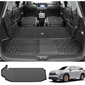 مسند الظهر حصيرة لـ 2020-2024 Toyota Highlander Cargo Mat جميع الأحوال الجوية TPE المقعد الخلفي الخلفي حامي البضائع بطانة لـ 2020 2021 2022 2023 2024 هايلاندر 7 مقاعد الملحقات
