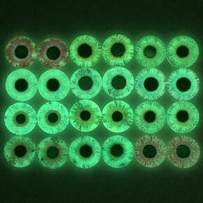 10 Pairs 8mm Glow in The Dark Glass Round Pupil Eyes Fish Eyes Round Dome Glass Cabochons Flatback for DIY Craft Clay Eyes, 8mm