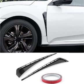 Qiilu Car Side Vents, 2 Pcs Air Vent Trim Cover, Decorative Stickers, Car Hood Vent Scoop Kit for Honda Civic etc