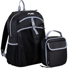 FUEL 2 in 1 Water Resistant Backpack with Insulated Reusable Lunch Box – 18.5" for Office, Picnic, Hiking, Beach