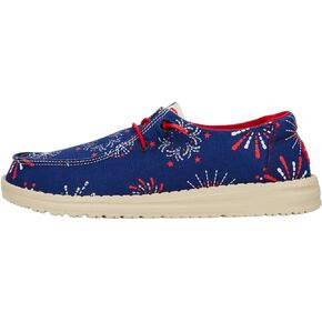Hey Dude Women's Wendy Fireworks Navy Size 8 | Women's Shoes | Women Slip-on Loafers | Comfortable & Light-Weight