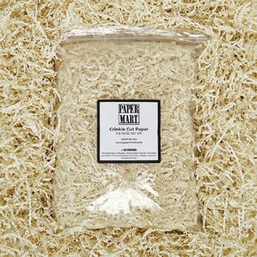 Paper Mart Crinkle Cut Paper Shred, Ivory 1 LB Bag, Shredded Paper for Gift Baskets, 10 x 11.5 x 4 Inches of Accordion Shaped Crinkle Paper
