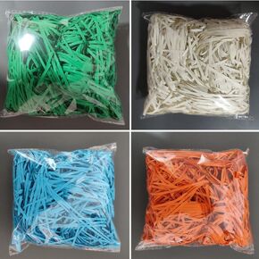 KcBlueJp Easter Grass 4 Colors-14 oz Raffia Paper Cut Paper Shred Filler for Gift Boxes, Easter Grass Filler, Easter Basket Filler, Filler for Wrapping Gifts