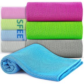 Sfee 6 Pack Cooling Towels for Neck and Face, 40"X12" Cooling Towels for Hot Weather, Microfiber Gym Towels Ice Towel Soft Breathable Chilly Towel for Workout, Sport, Yoga, Camping & More Activities