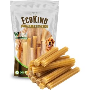 EcoKind Pet Treats Premium Gold Chicken Flavored Churro Chews | All Natural Himalayan Yak Cheese Dog Chew for Small to Large Dogs | Keeps Dogs Busy & Enjoying Indoors & Outdoor Use (20 Sticks)