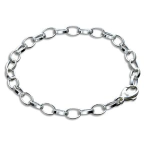 Oval Link Charm Bracelet in Sterling Silver (7.0 inches)