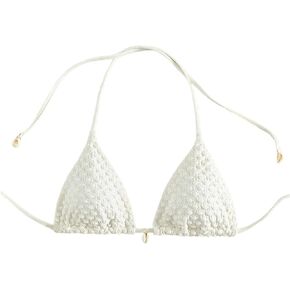 Verdusa Women's Halter Triangle Bikini Top Tie Back Bathing Suit Top