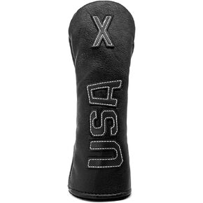 Golf Club Head Covers,USA Golf Driver Headcover Fariway Wood Covers Hybrid Head Covers 3 Wood Headcover Leather Golf Headcover with Number Tag for Scotty Cameron Odyssey Taylormade Spider All Brand