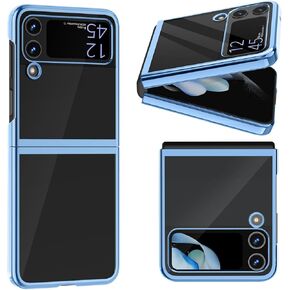 MATEPROX Compatible with Samsung Galaxy Z Flip 3 Case, Slim Thin Lightweight Protective Phone Case with Non-Slip Leather Back Cover with Electroplated Frame for Samsung Galaxy Z Flip 3 5G(Black)