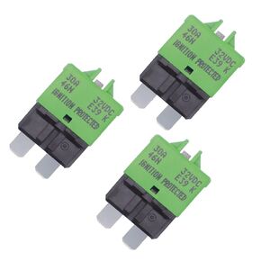 HiSport Fuse Circuit Breaker Low Profile auto resettable Fuse kit E39 T3 3A for Car Truck RV Automotive Marine Boat Trolling Motor &ATC ATO 32VDC 3A - 3 Pack