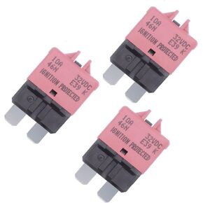 HiSport Fuse Circuit Breaker Low Profile Auto Resettable Fuse Kit E39 T3 3A للسيارات والشاحنات RV والقوارب البحرية ومحرك التصيد وATC ATO 32VDC 3A - 3 عبوات in Kuwait
