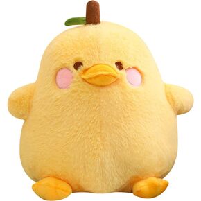 PEACH CAT Cute Pear Duck Plush Pillow Fruit Stuffed Animal Toy for Kids Yellow 12"