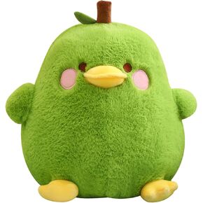 PEACH CAT Cute Pear Duck Plush Pillow Fruit Stuffed Animal Toy for Kids Yellow 12"