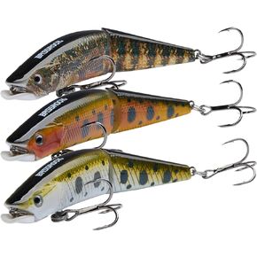 BASSROCK Minnow Swimbait Bass Trout Fishing Lure with Movable Lip Hard Bait 3.5" 1/2oz