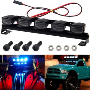 RC LED Light Bar Roof LED Lamp Body Shell Roof Light Compatible with Traxxas TRX-4 Axial SCX10 II 90046 RC4WD D90 D110 1/10 RC Crawler Car Truck (6 LED Light)