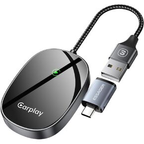 Wireless CarPlay Adapter for iPhone, Universal, Converts Wired to Wireless CarPlay Dongle, Plug & Play Compatible with BMW, Lexus, Ford, Benz, Audi, Volvo, and More - iOS 10+ Supported