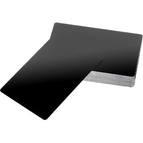 100 Pack Metal Engraving Business Cards Black Blanks Aluminum Sheet Blank Laser Engraving Metal Tags Materials for CNC Engraver Laser Engraving Blanks DIY Gift Cards Thickness 0.21 mm/ 0.01 inch
