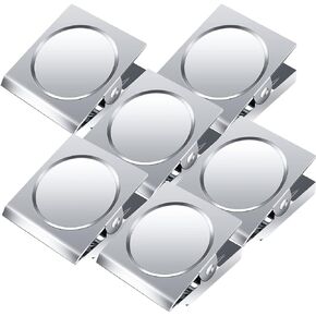 6 Pack Magnetic Clips Stainless Steel Magnetic Clip, Clip Magnets Best for House Office School Use, Hanging Home Decoration, Photo Displays