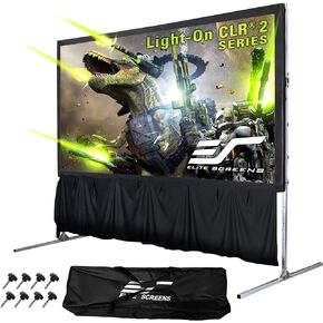 Elite Screens 103-Inch Portable ALR Projector Screen with Stand, Indoor/Outdoor, Height Adjustable, Ambient Light Rejecting (CLR/ALR) for Short and Ultra Short Throw Projectors – Model LPS103H-CLR2