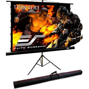 Elite Screens 55-Inch Upgraded ALR Portable Projector Screen with Tripod Stand, Height Adjustable, 4:3 Screen for Ultra Short Throw Projectors, Indoor Home Theater Movie Screen – TT55V-CLR3 in Saudi Arabia