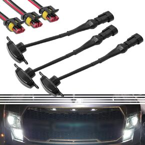 مصابيح الشبكة الأمامية للسيارات BASIKER لـ 2004-2019 Ford F150 F250 F350 للديكور LED الخارجي | 3 عبوات من العدسات الكهرمانية