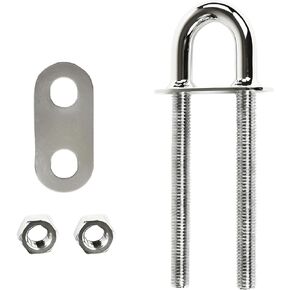 MARINE CITY 304 Grade Stainless Steel Strong Sturdy Stern 5/8 Inches Stock Fixed Welding Plate Bow Eye Tie Down U Bolt 8 Inches for Marine Boat Yacht Accessory Hardware
