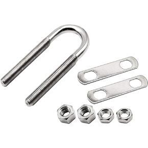 MARINE CITY 304 Grade Stainless Steel 1/2 Inches Strong Sturdy Stock Plate Bow Eye Tie Down for Marines Boats Yachts Accessory Hardware (U Bolt Thread Length 5-1/4 Inches) (1 Pack)