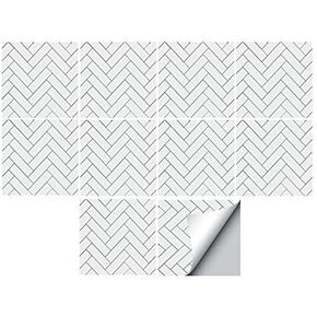 Self-Adhesive Wall Tile Decals, Peel and Stick Tile Stickers, Waterproof Backsplash Stickers for Kitchen Bathroom Decor, 8x8inch 10Pcs, Mediterranean 01
