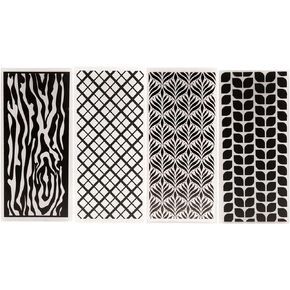 KWELLAM Set of 4 Pcs Flowers Leaves Grid Lines Background Plastic Embossing Folders for Card Making Scrapbooking and Other Paper Crafts 4030808