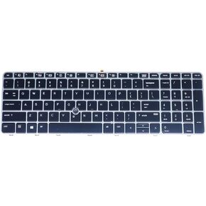 LeFix Backlit Keyboard for HP EliteBook 755 G3 850 G3 850 G4 ZBook 15u G3 G4 with Pointing Stick,Silver Keyboard Trim Assembly,US Standard Layout
